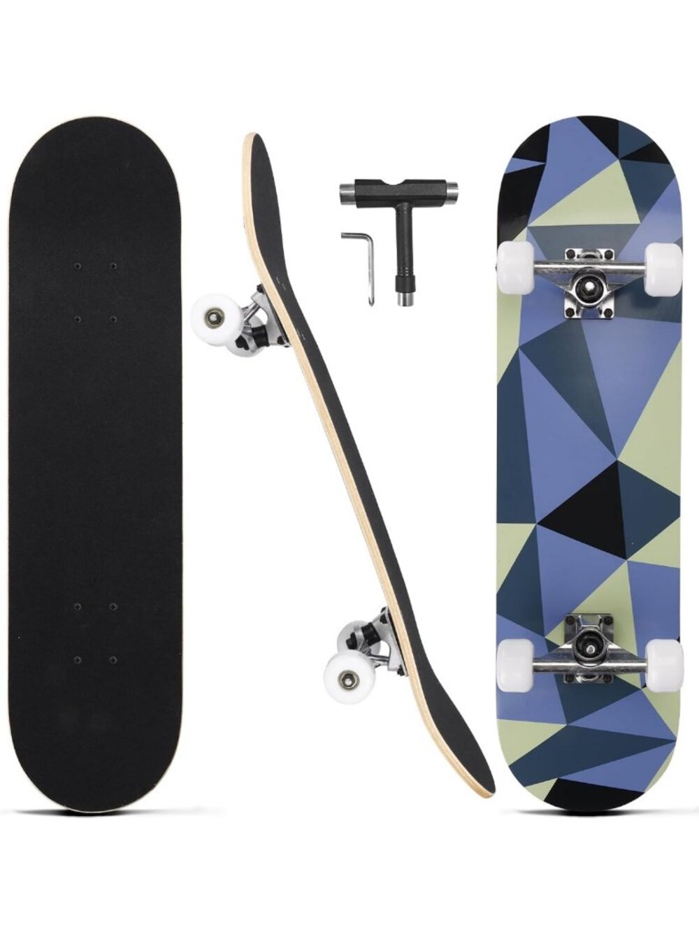 31-Inch Pro Complete Skateboard for Beginners & Kids - 7-Layer Maple, Double